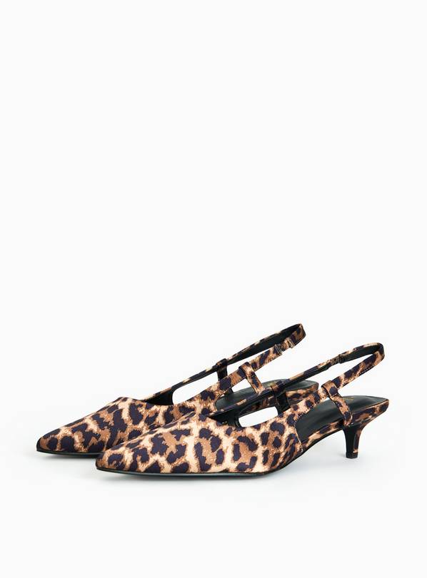 Leopard Printed Slingback Kitten Heels  3